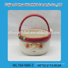 Beautiful ceramic baskets with santa claus pattern